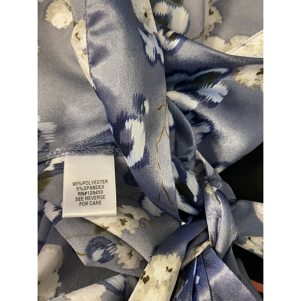 APT 9 Women's PXL sleeveless side tie tank Floral print blue and white polyester - Picture 9 of 11